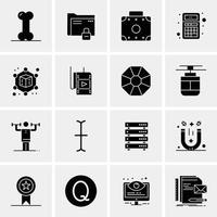 16 iconos de negocios universales vector ilustración de icono creativo para usar en proyectos relacionados con la web y dispositivos móviles