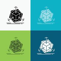 3d. change. correction. modification. object Icon Over Various Background. glyph style design. designed for web and app. Eps 10 vector illustration