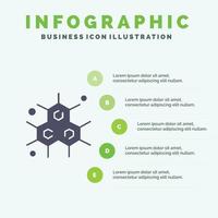 Chemist Molecular Science Solid Icon Infographics 5 Steps Presentation Background vector