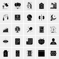 100 Universal Black Line Icons on White Background vector