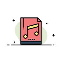 Audio Computer File Mp3 Sample  Business Flat Line Filled Icon Vector Banner Template