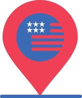 American Location Map Sign  Flat Color Icon Vector icon banner Template