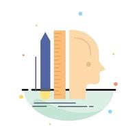 diseño humano regla tamaño pensamiento color plano icono vector