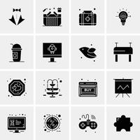 16 iconos universales de negocios vector ilustración de icono creativo para usar en proyectos relacionados con la web y dispositivos móviles