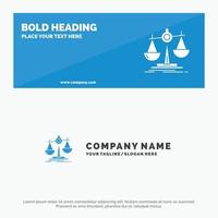 Balance Law Loss Profit  SOlid Icon Website Banner and Business Logo Template vector