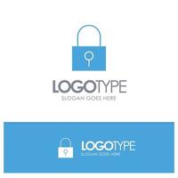 Lock Password Password Lock Secure Password Blue Solid Logo with place for tagline vector