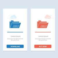 Folder File Zip Rar   Blue and Red Download and Buy Now web Widget Card Template vector