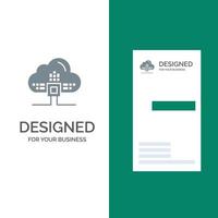 Based Data Cloud Science Grey Logo Design and Business Card Template vector