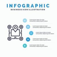 desbloquear estudio escuela sólido icono infografía 5 pasos presentación antecedentes vector