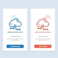 Cloud Share Computing Network  Blue and Red Download and Buy Now web Widget Card Template vector