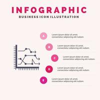 Analytics Business Chart Diagram Graph Trends Solid Icon Infographics 5 Steps Presentation Backgroun vector