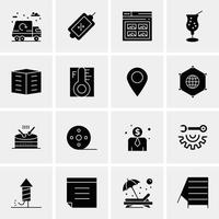 16 iconos de negocios universales vector ilustración de icono creativo para usar en proyectos relacionados con la web y dispositivos móviles