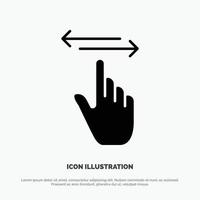 Finger Gestures Hand Left Right solid Glyph Icon vector