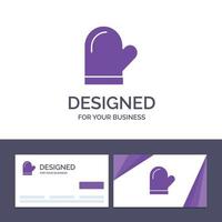 Creative Business Card and Logo template Glove Potholder Gloves Kitchen Oven Vector Illustration