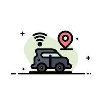 Car Location Map Technology  Business Flat Line Filled Icon Vector Banner Template