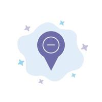 Location Map Navigation Pin minus Blue Icon on Abstract Cloud Background vector