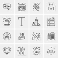 16 iconos de negocios universales vector ilustración de icono creativo para usar en proyectos relacionados con la web y dispositivos móviles