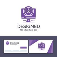 Creative Business Card and Logo template Compass Computer Timer Location Vector Illustration