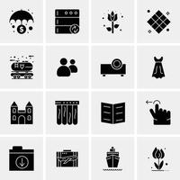 16 iconos universales de negocios vector ilustración de icono creativo para usar en proyectos relacionados con la web y dispositivos móviles