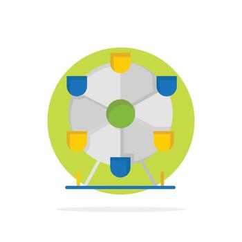 Atomium Landmark Monument Abstract Circle Background Flat color Icon vector