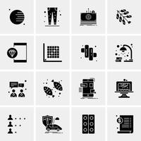 16 iconos de negocios universales vector ilustración de icono creativo para usar en proyectos relacionados con la web y dispositivos móviles