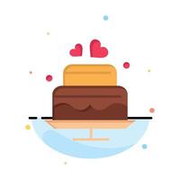 Cake Love Heart Wedding Business Logo Template Flat Color vector