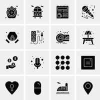 16 iconos universales de negocios vector ilustración de icono creativo para usar en proyectos relacionados con la web y dispositivos móviles