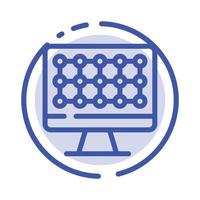 Computer Technology Hardware Blue Dotted Line Line Icon vector