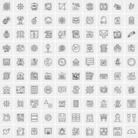 conjunto de 100 iconos de línea de negocios creativos vector