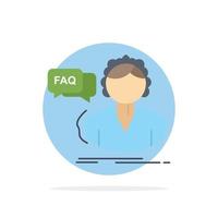 faq asistencia llamada consulta ayuda color plano icono vector