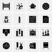 16 iconos de negocios universales vector ilustración de icono creativo para usar en proyectos relacionados con la web y dispositivos móviles