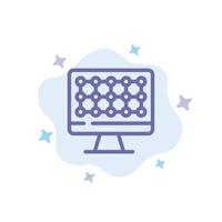 Computer Technology Hardware Blue Icon on Abstract Cloud Background vector