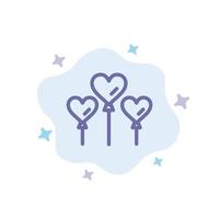 Heart Balloon Love Blue Icon on Abstract Cloud Background vector