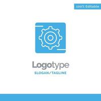 Gear Setting Box Blue Solid Logo Template Place for Tagline vector