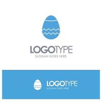 Easter Egg Spring Blue Solid Logo with place for tagline vector