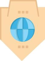 acceso mundo protección globo escudo plano color icono vector icono banner plantilla