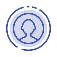 Avatar User Profile Blue Dotted Line Line Icon vector