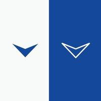 Arrow Down Next Line and Glyph Solid icon Blue banner Line and Glyph Solid icon Blue banner vector