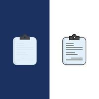 report medical paper checklist document Flat Color Icon Vector