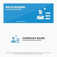 Find Job Human Resource Magnifier Personal SOlid Icon Website Banner and Business Logo Template vector