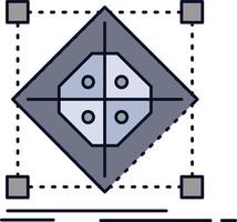 Architecture cluster grid model preparation Flat Color Icon Vector