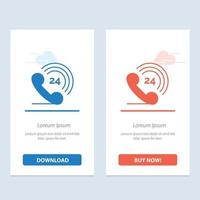 Telephone Phone Ringing 24  Blue and Red Download and Buy Now web Widget Card Template vector