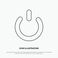 Button Off On Power Line Icon Vector