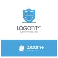 Internet Protection Safety Security Shield Blue Solid Logo with place for tagline vector