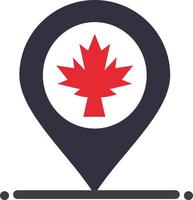 mapa ubicación canadá hoja color plano icono vector icono banner plantilla