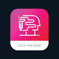 Human Printing Big Think Mobile App Button Android and IOS Line Version vector