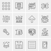 16 iconos universales de negocios vector ilustración de icono creativo para usar en proyectos relacionados con la web y dispositivos móviles