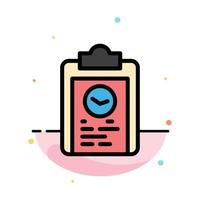 Clipboard Coach Plan Progress Training Abstract Flat Color Icon Template vector