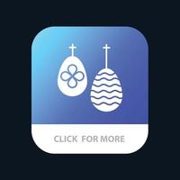 Celebration Easter Egg Food Mobile App Button Android and IOS Glyph Version vector