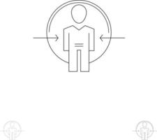 Man User Login Id Identity Bold and thin black line icon set vector